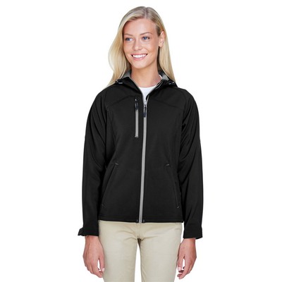 NORTH END® Women's Prospect Two-Layer Fleece Bonded Soft Shell Hooded Jacket
