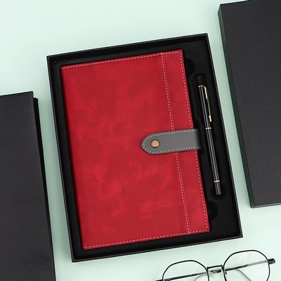 Business PU Leather A5 Notebook & Pen Gift Set