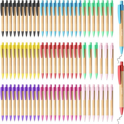 Retractable Bamboo Ballpoint Pen