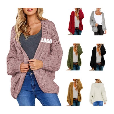 Womens Oversized Chunky Open Front Cardigan Sweaters