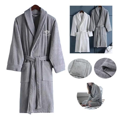 Bathrobe Cut Pile Pure Cotton Bathrobe Bath Robe
